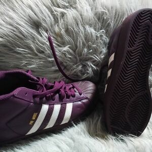 Purple Adidas High-Top Sneakers